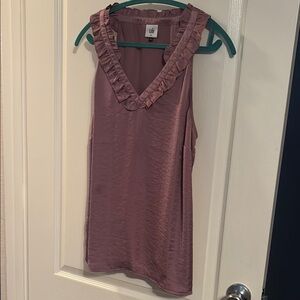 CAbi Purple Ruffled Sleeveless Tank Top